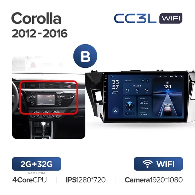 Teyes cc3L WiFi ��� Toyota Corolla 2012-2016