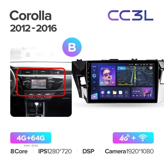 Teyes cc3L ��� Toyota Corolla 2012-2016